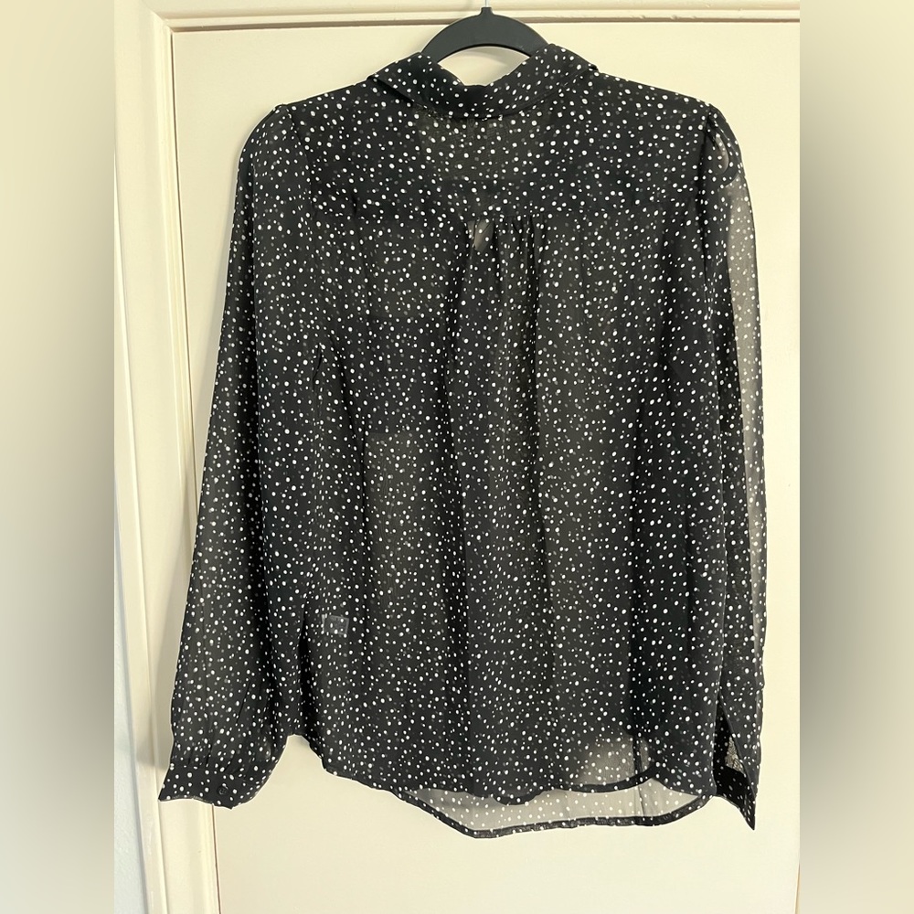 Frenchi Black and White Blouse, size large - Picture 3 of 3
